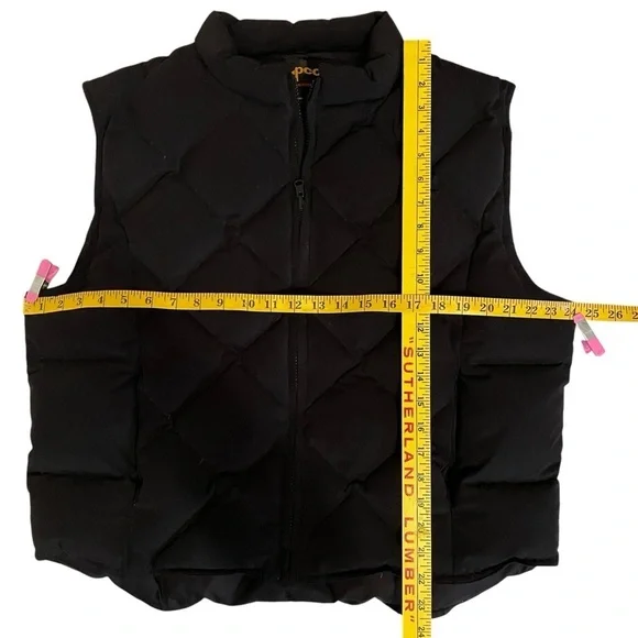 Tempco Black Down Insulated Vest Men’s Size XL. Front Zip & Zippered Pockets. - Picture 4 of 6